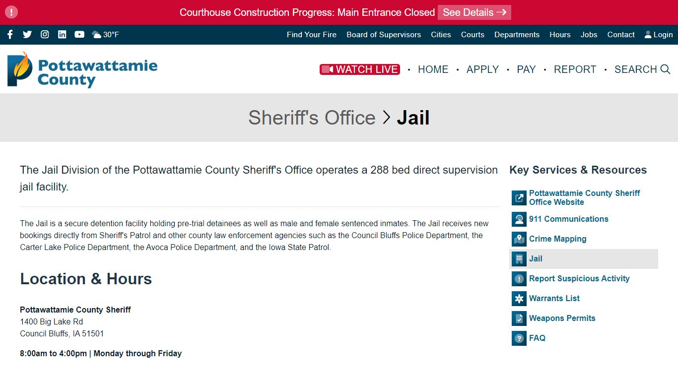 Pottawattamie County, Iowa Jail