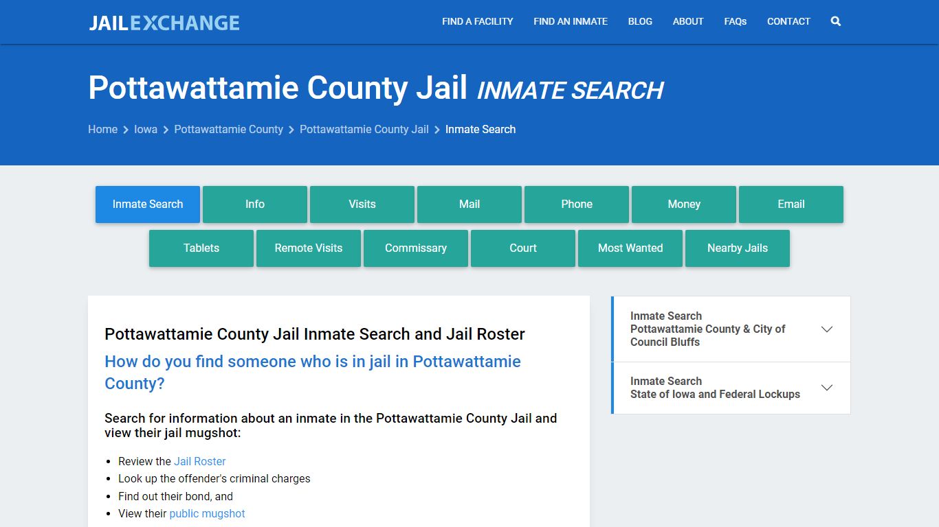 Inmate Search: Roster & Mugshots - Pottawattamie County Jail, IA